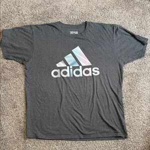 Adidas Charcoal Tee with Pastel Logo